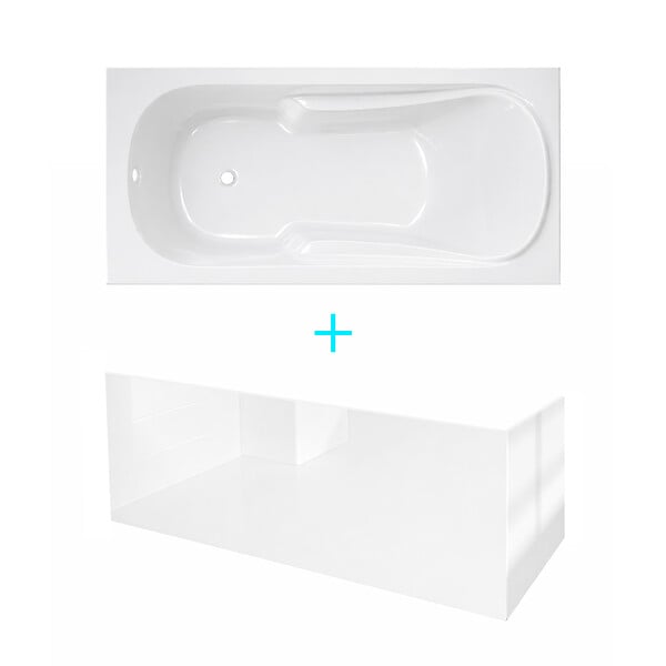 ALLIBERT - Pack Baignoire 160x70cm avec Tabliers recoupables 180cm et 80cm - Blanc Brillant - MAE - large