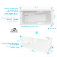 ALLIBERT - Pack Baignoire 180x80cm avec Zone Douche et Tabliers recoupables de 180 et 80cm Blanc Brillant - MAE - vignette