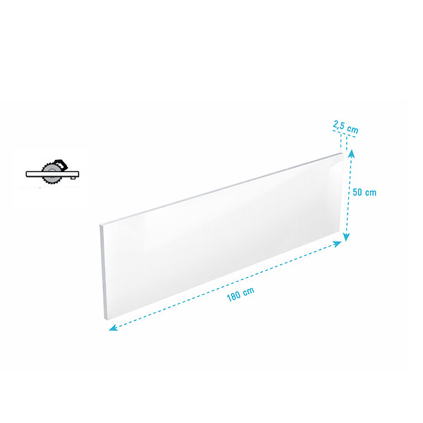 ALLIBERT - Tablier de Baignoire Blanc Brillant 180x50x2.5 cm - Acrylique et ABS - large