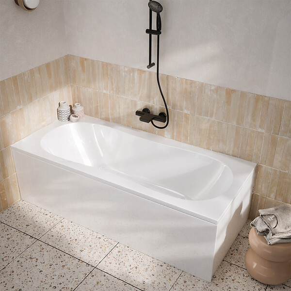 ALLIBERT - Tablier de Baignoire Blanc Brillant 180x50x2.5 cm - Acrylique et ABS - large