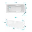 ALLIBERT - Pack Baignoire 170x75cm avec Zone Douche et Tabliers recoupables de 180 et 80cm Blanc Brillant - MAE - vignette