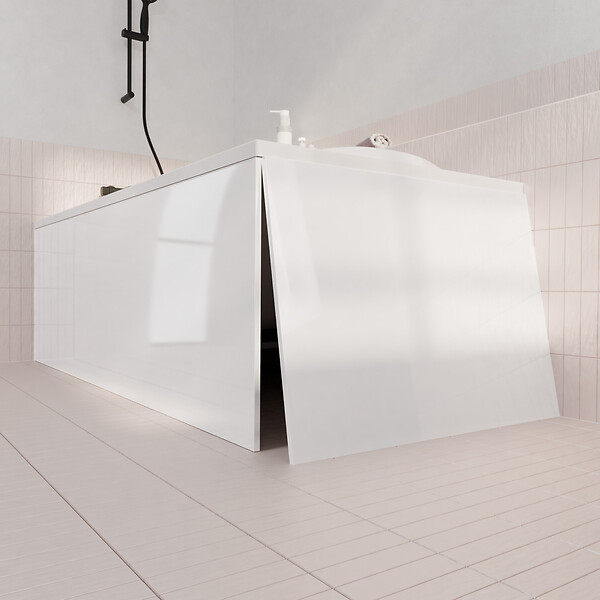 ALLIBERT - Pack Baignoire 170x80cm avec Tabliers recoupables 180cm et 80cm - Blanc Brillant - MAE - large