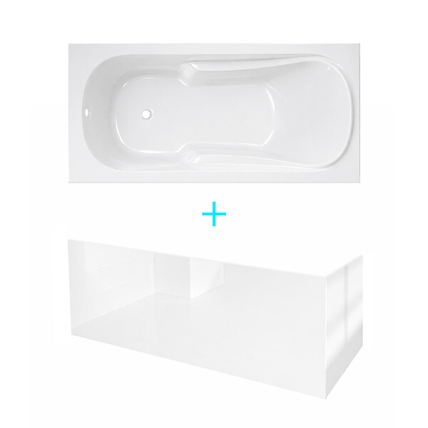 ALLIBERT - Pack Baignoire 170x80cm avec Tabliers recoupables 180cm et 80cm - Blanc Brillant - MAE - large