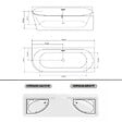 OTITEC - Baignoire d'angle droite avec vidage - 170 x 75 cm - Blanc brillant avec bonde cuivre - LUXA - vignette
