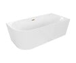 OTITEC - Baignoire d'angle gauche avec vidage - 160 x 75 x 61 cm - Blanc brillant avec bonde cuivre - LUXA - vignette