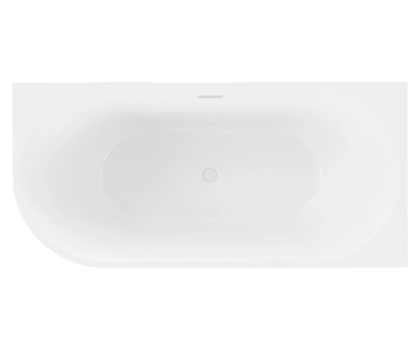 OTITEC - Baignoire d'angle droite avec vidage - 170 x 75 cm - Blanc brillant avec bonde blanche - LUXA - large