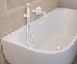 OTITEC - Baignoire d'angle droite avec vidage - 170 x 75 cm - Blanc brillant avec bonde blanche - LUXA - vignette