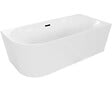 OTITEC - Baignoire d'angle droite avec vidage - 170 x 75 cm - Blanc brillant avec bonde noire - LUXA - vignette