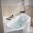 ALLIBERT - Pack Baignoire d'angle 140x140x54 cm avec Tablier recoupable - Blanc Brillant - MARINA - vignette