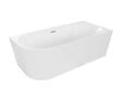 OTITEC - Baignoire d'angle gauche avec vidage - 170 x 75 cm - Blanc brillant avec bonde doré brossé - LUXA - vignette