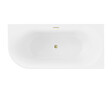 OTITEC - Baignoire d'angle gauche avec vidage - 170 x 75 cm - Blanc brillant avec bonde doré brossé - LUXA - vignette