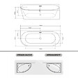 OTITEC - Baignoire d'angle gauche avec vidage - 170 x 75 cm - Blanc brillant avec bonde doré brossé - LUXA - vignette