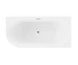 OTITEC - Baignoire d'angle droite avec vidage - 160 x 75 cm - Blanc brillant avec bonde cuivre - LUXA - vignette