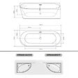 OTITEC - Baignoire d'angle droite avec vidage - 160 x 75 cm - Blanc brillant avec bonde cuivre - LUXA - vignette