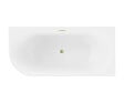 OTITEC - Baignoire d'angle droite avec vidage - 170 x 75 cm - Blanc brillant avec bonde doré brossé - LUXA - vignette