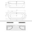 OTITEC - Baignoire d'angle gauche avec vidage - 160 x 75 x 61 cm - Blanc brillant avec bonde noire - LUXA - vignette
