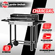 ELEM GARDEN TECHNIC - Barbecue charbon de bois avec roues et broche, surface de cuisson 68x33cm - vignette