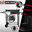 ELEM GARDEN TECHNIC - Barbecue charbon de bois avec roues et broche, surface de cuisson 68x33cm - vignette