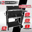ELEM GARDEN TECHNIC - Barbecue charbon de bois avec roues et thermomètre, surface de cuisson 55x41.6cm - vignette