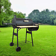 ELEM GARDEN TECHNIC - Barbecue charbon de bois avec roues et thermomètre, surface de cuisson 55x41.6cm - vignette