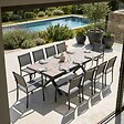 OVIALA - Table extensible aluminium et céramique avec 10 chaises - Tivoli - vignette