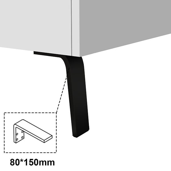 AICA SANITAIRE - AICA Meuble de salle de bain mural avec pieds, sans lavabo, 80 cm, 3 tiroirs - Blanc - large