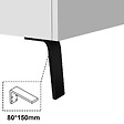 AICA SANITAIRE - AICA Meuble de salle de bain mural avec pieds, sans lavabo, 80 cm, 3 tiroirs - Blanc - vignette