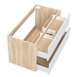 AICA SANITAIRE - AICA Meuble sous vasque suspendu 100 cm + 2 tiroirs, Blanc et Chêne, sans compter lavabo - vignette