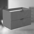 AICA SANITAIRE - AICA Meuble de salle de bain suspendu 80 cm Anthracite + 2 tiroirs, avec Poignées - sans compter vasque - vignette