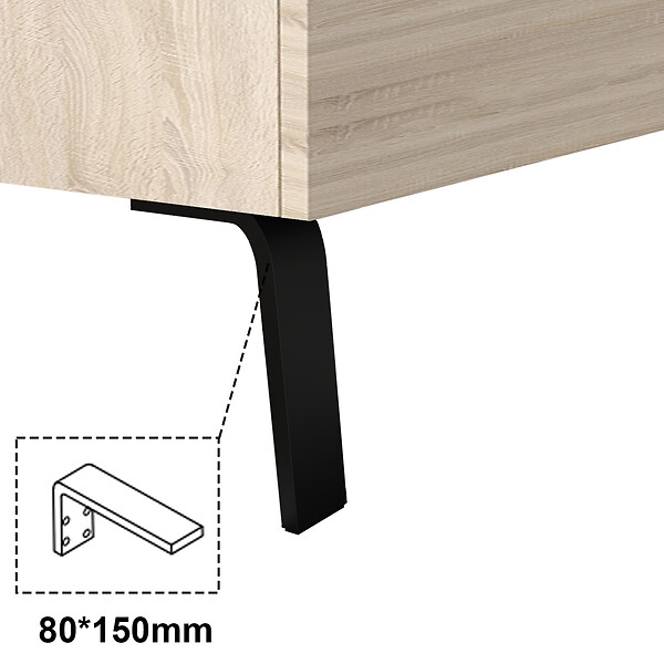 AICA SANITAIRE - AICA Meuble de salle de bain mural avec pieds, sans lavabo, 60 cm, 3 tiroirs - Chêne - large