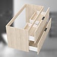 AICA SANITAIRE - AICA Meuble de salle de bain suspendu 100 cm Chêne + 2 tiroirs, avec Poignées - sans compter vasque - vignette