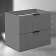 AICA SANITAIRE - AICA Meuble de salle de bain suspendu 60 cm Anthracite + 2 tiroirs, avec Poignées - sans compter vasque - vignette