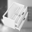 AICA SANITAIRE - AICA Meuble de salle de bain suspendu 80 cm Blanc + 2 tiroirs, avec Poignées - sans compter vasque - vignette