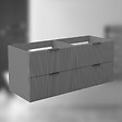 AICA SANITAIRE - AICA Meuble de salle de bain suspendu 120 cm Anthracite + 4 tiroirs, avec Poignées - sans compter vasque - vignette