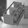 AICA SANITAIRE - AICA Meuble de salle de bain suspendu 120 cm Anthracite + 4 tiroirs, avec Poignées - sans compter vasque - vignette