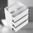 AICA SANITAIRE - AICA Meuble de Salle de Bain 60cm avec 3 tiroirs + 2 Pieds, Meuble sans vasque, Blanc - vignette