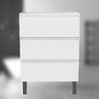 AICA SANITAIRE - AICA Meuble de Salle de Bain 60cm avec 3 tiroirs + 2 Pieds, Meuble sans vasque, Blanc - vignette