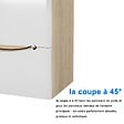 AICA SANITAIRE - AICA Meuble de salle de bain suspendu 120 cm Brillant + 4 tiroirs, Blanc et Chêne - sans compter vasque - vignette