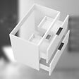 AICA SANITAIRE - AICA Meuble de salle de bain suspendu 60 cm Blanc + 2 tiroirs, avec Poignées - sans compter vasque - vignette