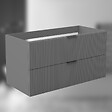 AICA SANITAIRE - AICA Meuble de salle de bain suspendu 100 cm Anthracite + 2 tiroirs, avec Poignées - sans compter vasque - vignette