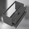 AICA SANITAIRE - AICA Meuble de salle de bain design suspendu, 100 cm, 2 tiroirs de rangement sans lavabo - Anthracite brillant - vignette
