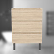 AICA SANITAIRE - AICA Meuble de Salle de Bain 60cm avec 3 tiroirs + 2 Pieds, Meuble sans vasque, Chêne - vignette