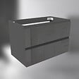 AICA SANITAIRE - AICA Meuble de salle de bain design suspendu, 80 cm, 2 tiroirs de rangement sans lavabo - Anthracite brillant - vignette