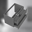 AICA SANITAIRE - AICA Meuble de salle de bain design suspendu, 80 cm, 2 tiroirs de rangement sans lavabo - Anthracite brillant - vignette