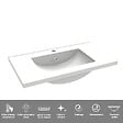 AICA SANITAIRE - Meuble de salle de bain suspendu Strié 80cm avec simple vasque + 3 tiroirs, Anthracite - vignette