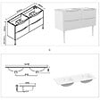 AICA SANITAIRE - Meuble de salle de bain suspendu 120cm avec pieds + double vasque + 4 tiroirs, Blanc - vignette