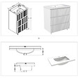 AICA SANITAIRE - Meuble de salle de bain suspendu Strié 80cm avec simple vasque + 3 tiroirs, Blanc - vignette