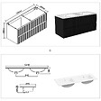 AICA SANITAIRE - Meuble de salle de bain suspendu Strié 120cm avec double vasque + 4 tiroirs, Noir - vignette