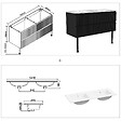 AICA SANITAIRE - Meuble de salle de bain suspendu Strié 120cm avec pieds + double vasque + 4 tiroirs, Noir - vignette