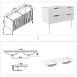 AICA SANITAIRE - Meuble de salle de bain suspendu Strié 120cm avec pieds +  poignées + double vasque + 4 tiroirs, Blanc - vignette